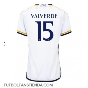 Real Madrid Federico Valverde #15 Primera Equipación Mujer 2023-24 Manga Corta